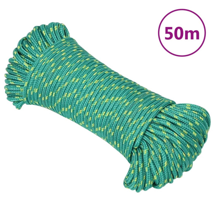 Vrv za čoln zelena 5 mm 50 m polipropilen